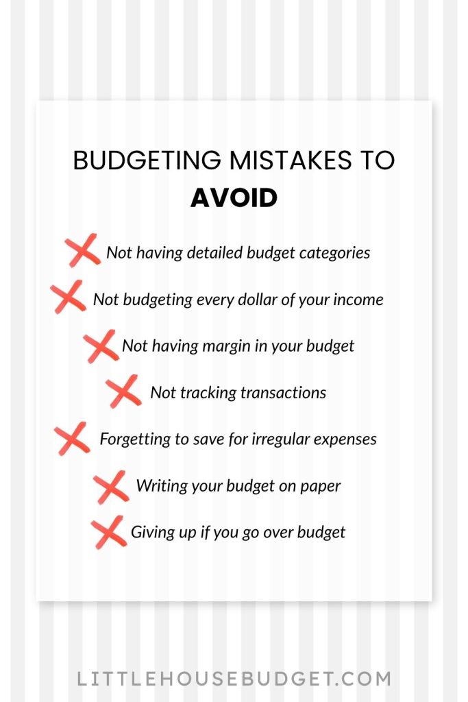 7 budgeting mistakes to avoid